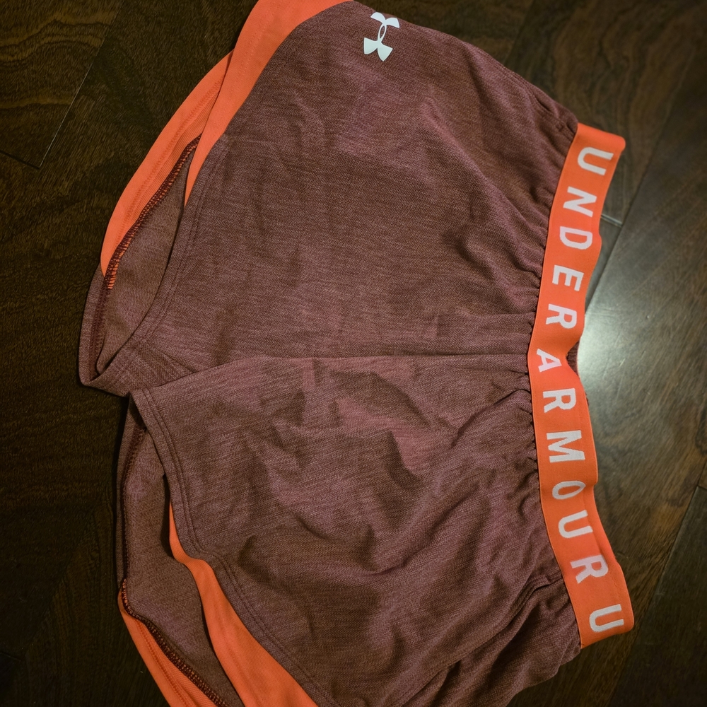 Under Armour Red and Orange Athletic Shorts